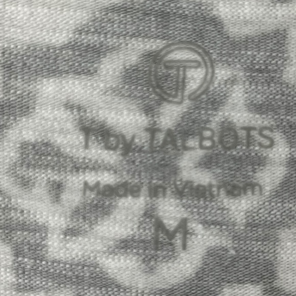 Talbots Sz M Stretch Geometric Black White Elbow Sleeve Blouse Top Shirt - Picture 3 of 9